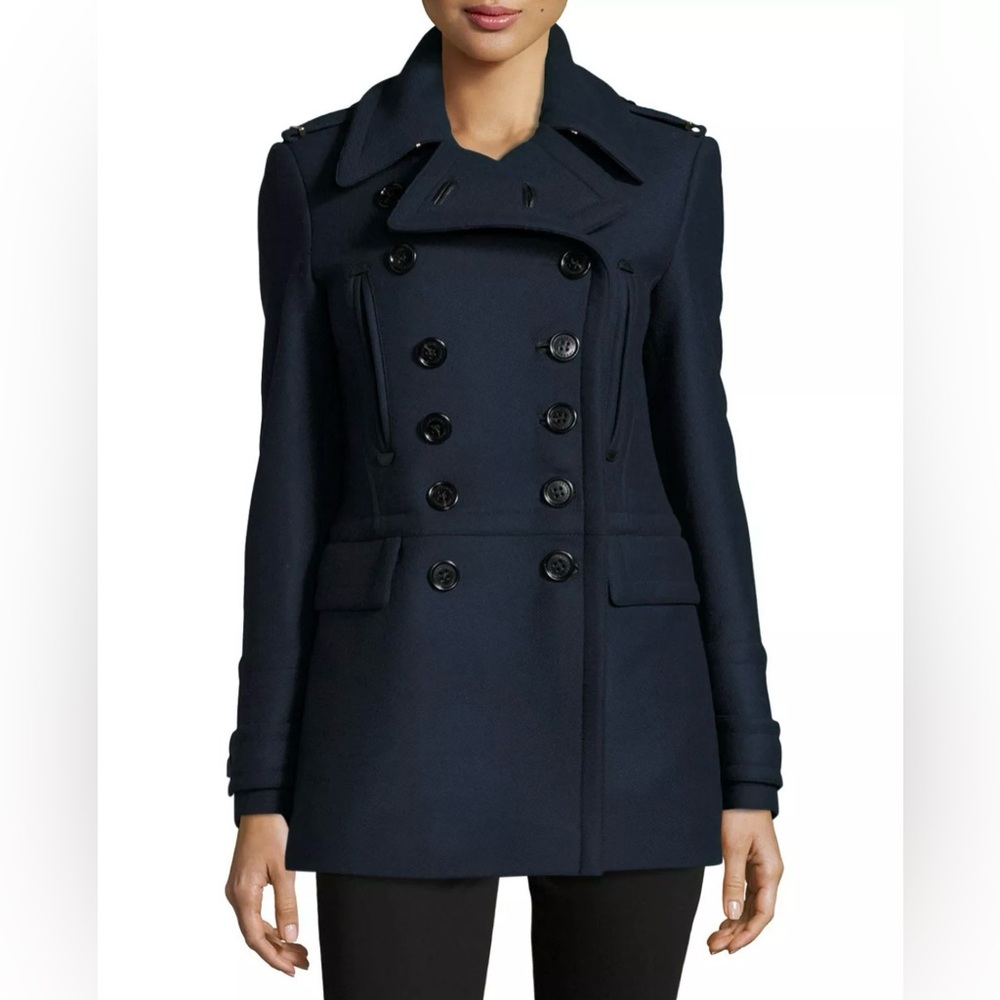 NWT 💙 Burberry London Women Milbridge Wool Military Trench Coat, size US 04